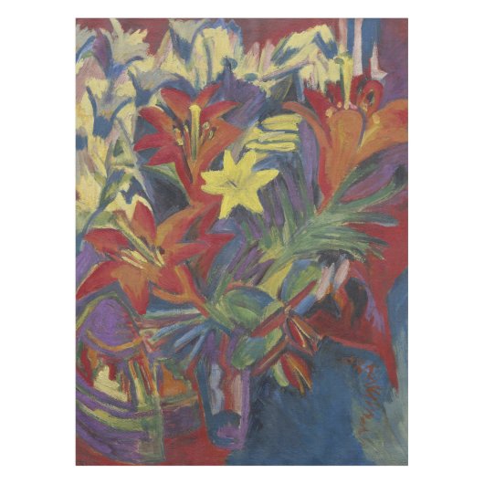 Nappe Kirchner Expressionniste Lys Orange Vibrants Art (Devant)
