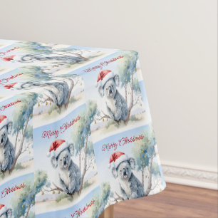 Nappe Koala assise dans un gommier Joyeux Noël