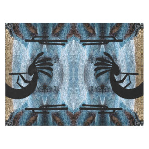Nappe Kokopelli Sud-Ouest Désert Mosaïque bleue 52 x 70
