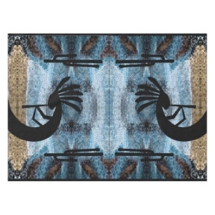 Nappe Kokopelli Sud-Ouest Désert Mosaïque bleue 52 x 70