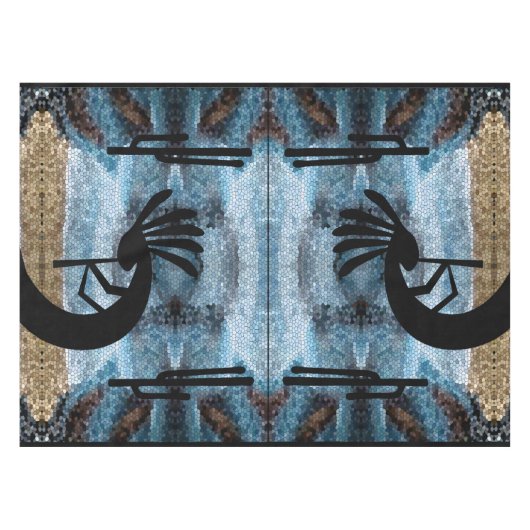 Nappe Kokopelli Sud-Ouest Désert Mosaïque bleue 52 x 70 (Devant (Horizontal))