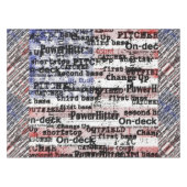 Nappe La gloire du baseball | Mots du drapeau américain (Devant (Horizontal))