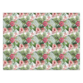 Nappe La ketmie tropicale fleurit le motif de feuillage (Devant (Horizontal))
