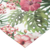 Nappe La ketmie tropicale fleurit le motif de feuillage (Angle)