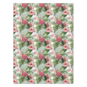 Nappe La ketmie tropicale fleurit le motif de feuillage (Devant)