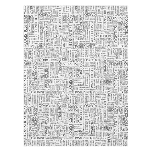 Nappe La LOGISTIQUE modèle avec des mots (Devant)