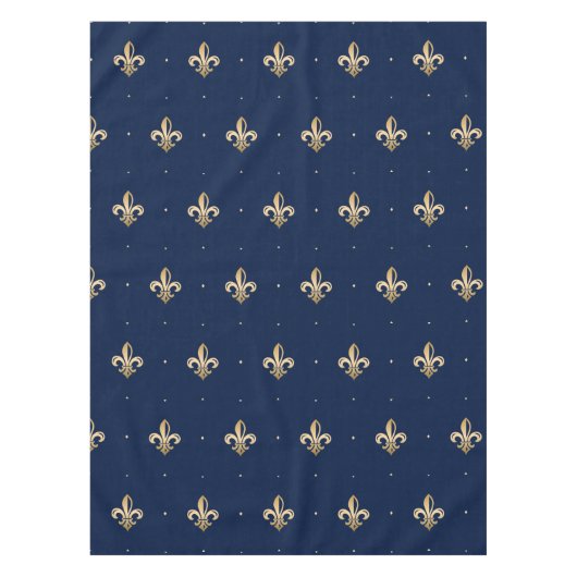 Nappe La luxueuse Gold Fleur de Lis Navy (Devant)