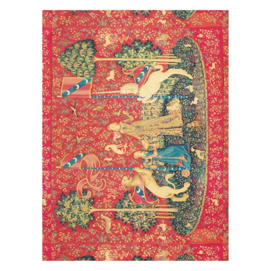 NAPPE LADY AND UNICORN, FLEURS D'IMAGINAIRES, ANIMAUX, F (Devant)