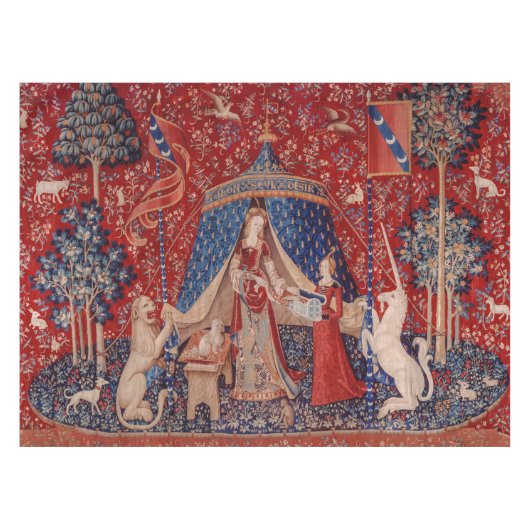 Nappe Lady and Unicorn Medieval Tapestry Desire (Devant (Horizontal))
