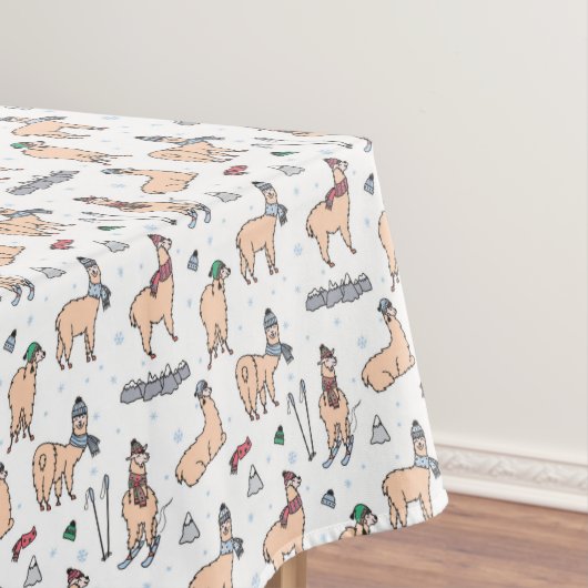 Nappe Lamas dans le motif de ski de casquettes et (In Situ)