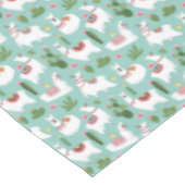 Nappe Lamas mignons sur le motif turquoise (Angle)