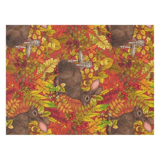 Nappe Lapin d'automne en rouge (Devant (Horizontal))