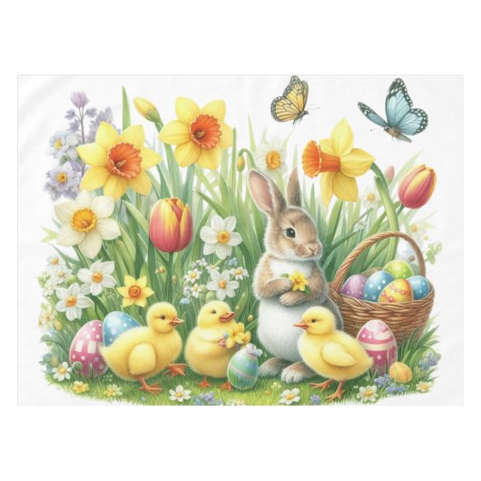 Nappe lapin/poulet de printemps classique/Vintage (Devant (Horizontal))