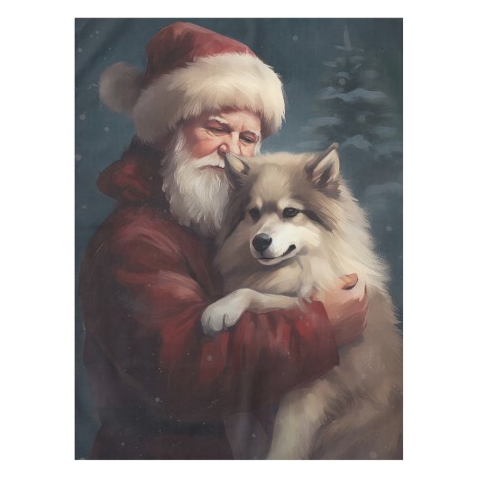 Nappe Lapphund finlandais Noël festif du Père Noël (Devant)