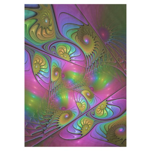 Nappe L'Art Fractal Abstrait, Lumineux Et Coloré (Devant)