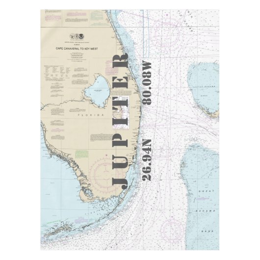 Nappe Latitude de longitude nautique Jupiter FL (Devant)