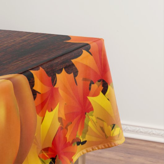 Nappe L'automne rustique en bois quitte Citrouille (In Situ)