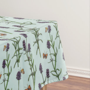 Nappe Lavande et papillons sur verre de mer