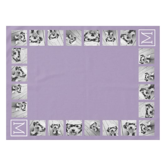 Nappe Lavender Instagram Photo Collage Personnalisé Mono (Devant (Horizontal))