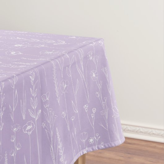 Nappe Lavender Wildflower Baby Shower Tablecloth (In Situ)