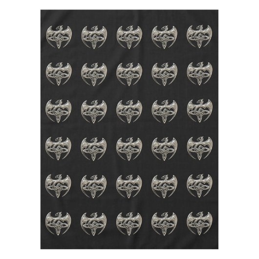 Nappe Le Celtic Trine de dragon argenté et noir noue (Devant)