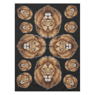 Nappe Le Majestic King Lion Head Mane sur Black Party