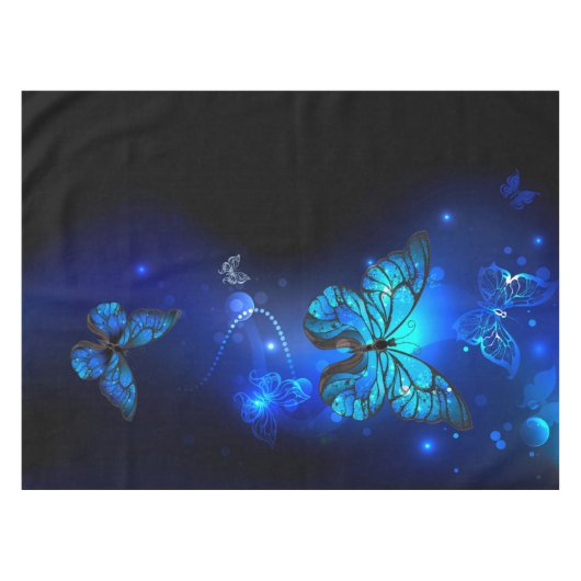 Nappe Le papillon morpho dans l'Arrière - plan sombre (Devant (Horizontal))