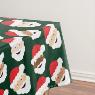 Nappe Le Père Noël Diverse Peau Verte Rouge Tone Noël