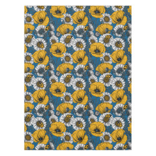 Nappe Le pré en jaune et bleu