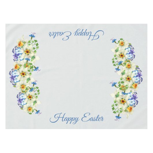 Nappe Le ressort fleurit Joyeuses Pâques (Devant (Horizontal))