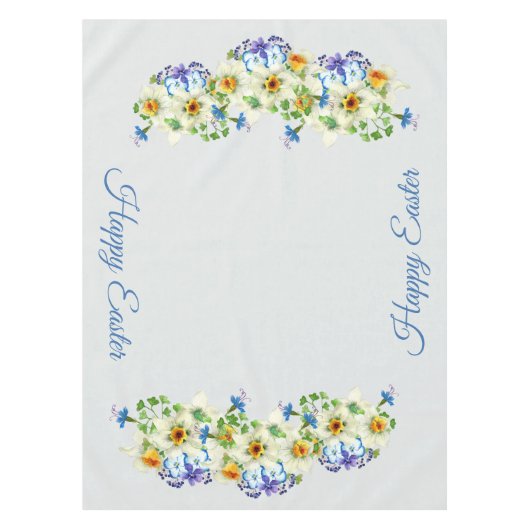 Nappe Le ressort fleurit Joyeuses Pâques (Devant)