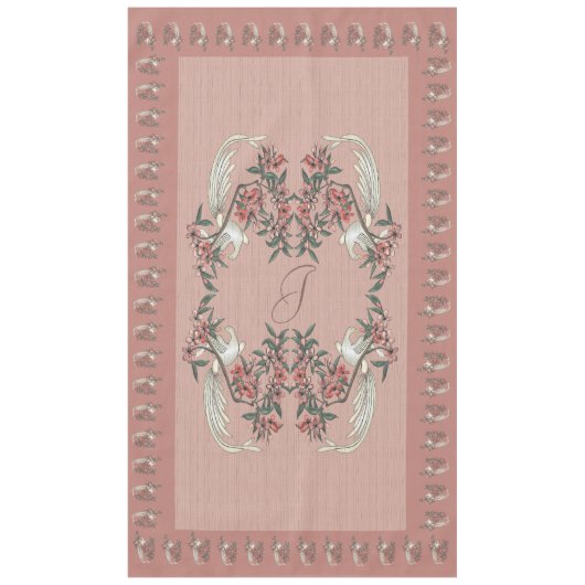 Nappe Le romantisme de la soie avec Monogramme 60" x 104 (Devant)