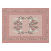 Nappe Le romantisme de la soie avec Monogramme Peach 52" (Devant (Horizontal))