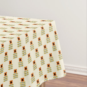 Nappe Le Scandinave a inspiré le motif floral orange