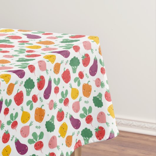 Nappe Légumes joyeux sur blanc (In Situ)