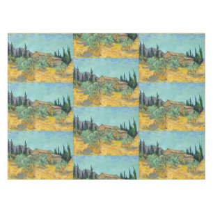 Nappe Les cabanes en bois de Van Gogh, paysage jaune, Ar