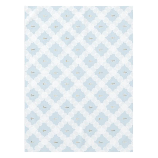 Nappe Les cercles blancs croisent l'or Baptême chrétien (Devant)