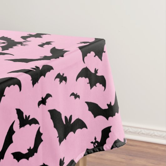 Nappe Les chauves-souris noires d'Halloween rose (In Situ)