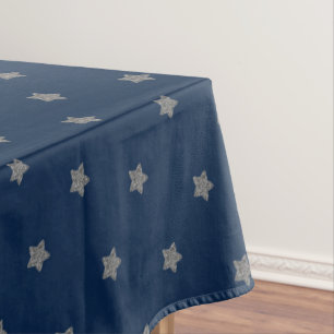 Nappe Les étoiles gris d'argent bleu Motif Festin Élé