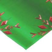 Nappe Les flocons rouges de Noël vert (Angle)