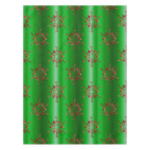 Nappe Les flocons rouges de Noël vert (Devant)