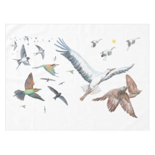 Nappe Les oiseaux migrateurs suivent leurs vols