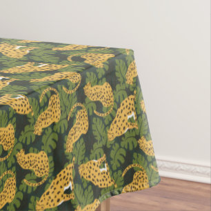 Nappe Les palmiers de la jungle léopard de Safari sauva