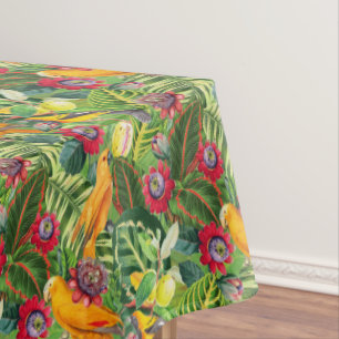 Nappe Les perroquets orange dans la Motif de la jungle t