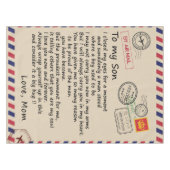Nappe Lettre personnalisée à mon fils de maman (Devant (Horizontal))