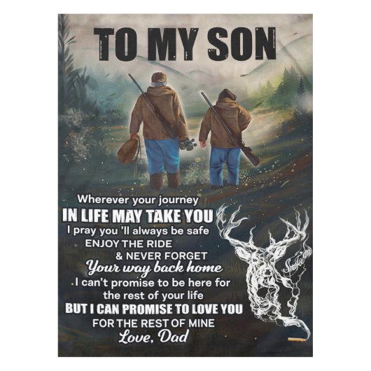 Nappe Lettre Personnalisée À Mon Fils De Papa Blanket, (Devant)