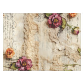 Nappe Lettre vintage d'amour parchemin avec fleurs (8) (Devant (Horizontal))