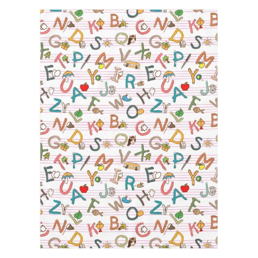 Nappe Lettres et graphiques d'amusement d'alphabet (Devant)