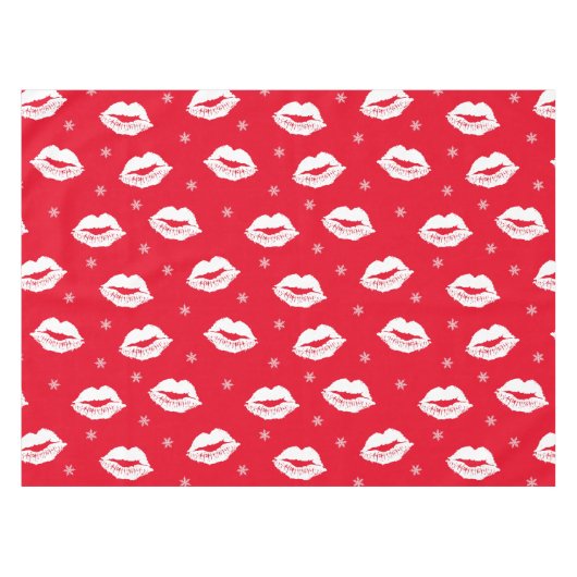 Nappe Lèvres de Noël et flocons de neige (Devant (Horizontal))