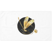Nappe libellule d'or en cercle noir (Devant (Horizontal))